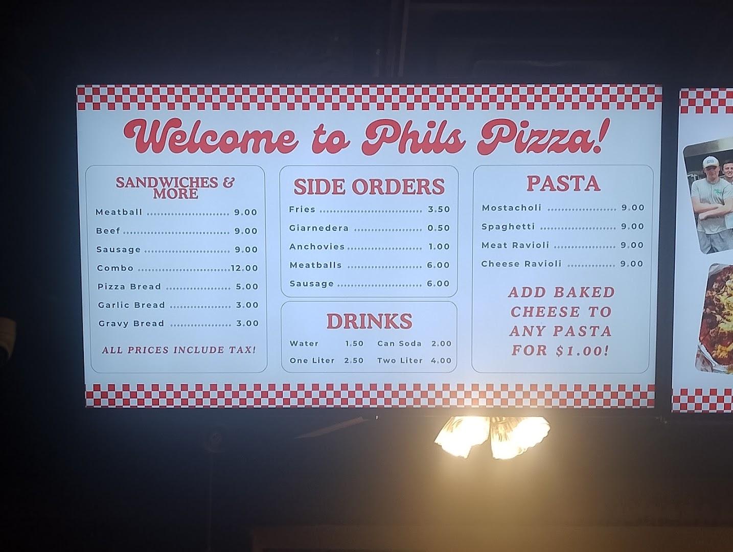 Phil's Pizza Menu image 3